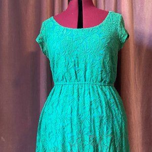 Blue/Green Lace Mini Dress